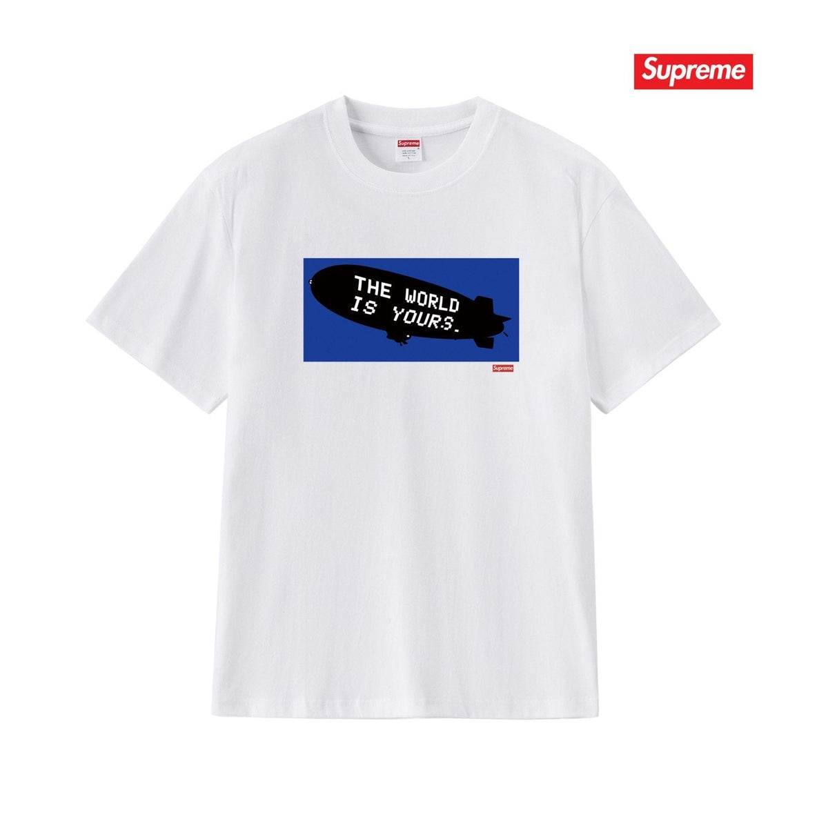 Supreme Blue Rectangle Brush Graphic T-Shirt — front