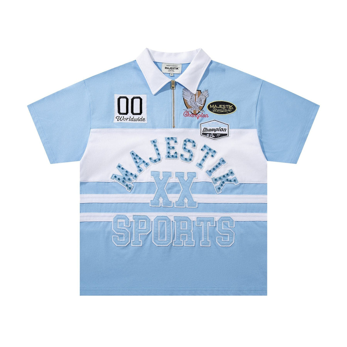 MAJESTIK XX Sports Graphic Zip Polo Shirt — hero